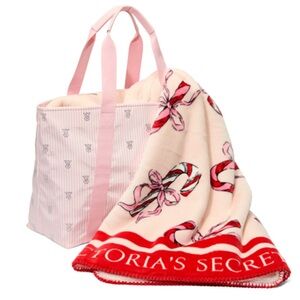 2025 Black Friday VICTORIA'S SECRET Shine Tote Bag & Cozy Blanket Duo